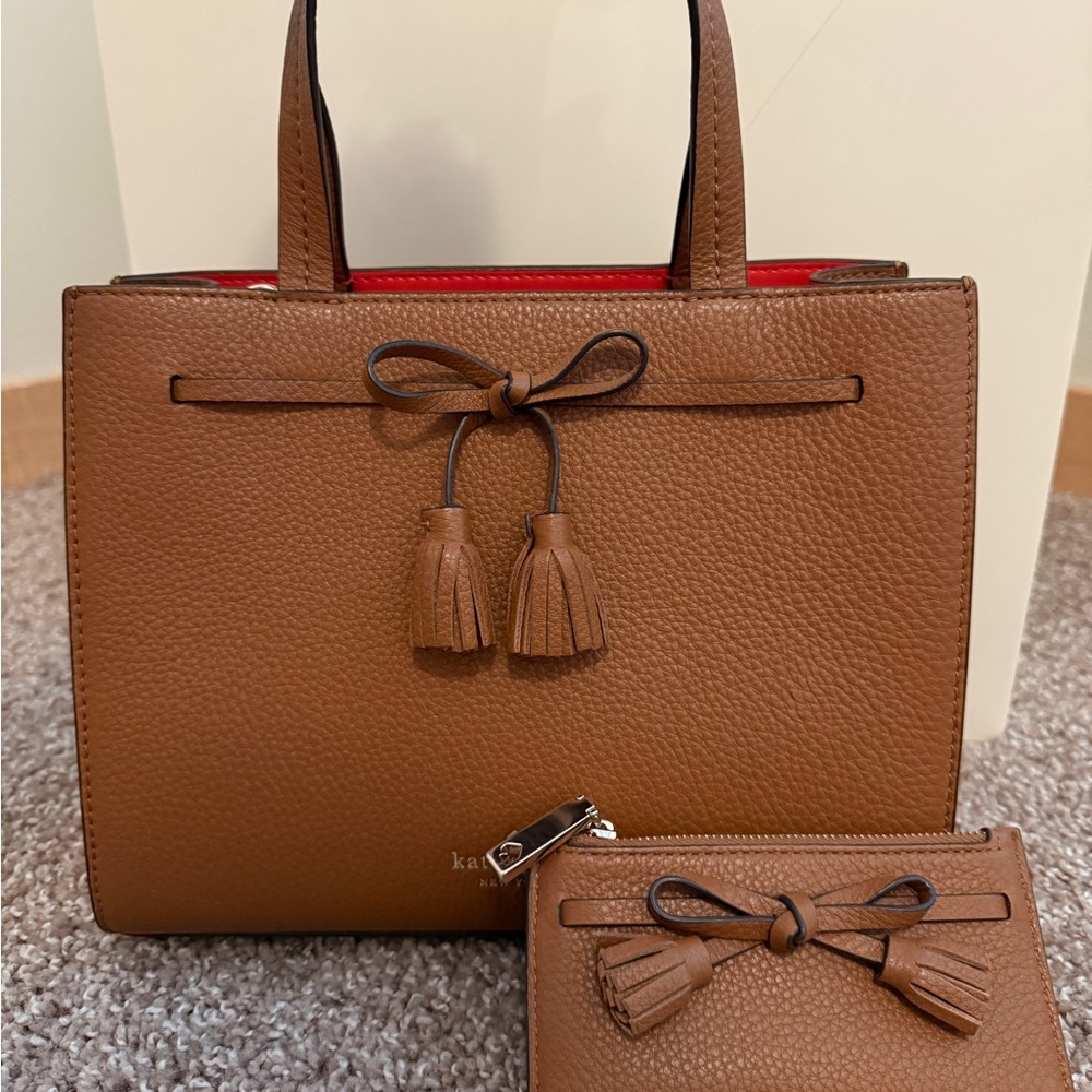 Kate Spade Brown Leather Purse and Matching Wallet